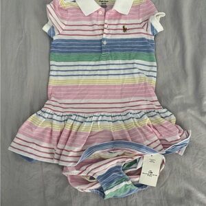 Ralph Lauren Multicolor Striped Baby Dress Set